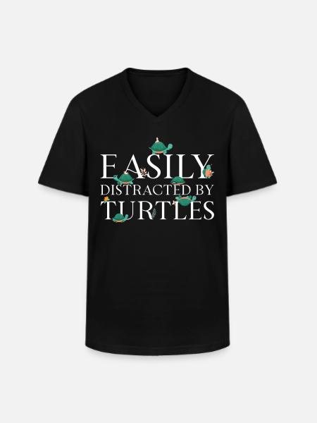 Sea Turtle Tortoise Easily - Men's V-Neck T-Shirt - black