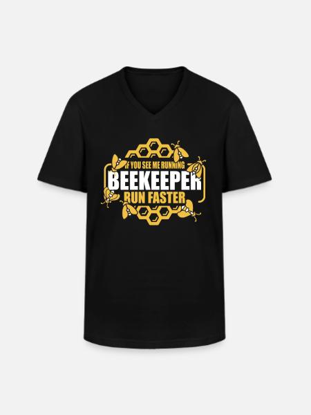 Beekeeper Imker - Männer-T-Shirt mit V-Ausschnitt - Schwarz