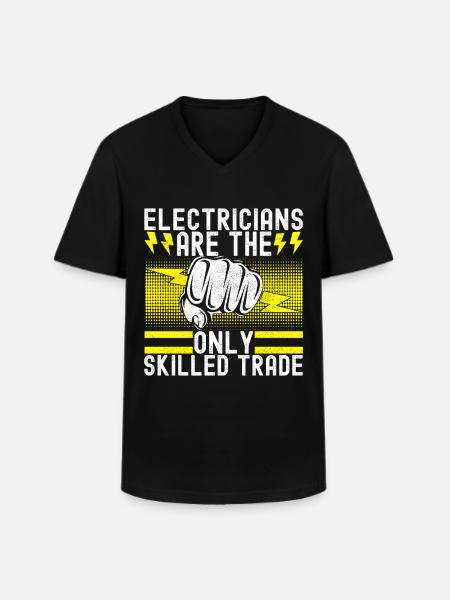 Electrician Electronics Technician - Men's V-Neck T-Shirt - black