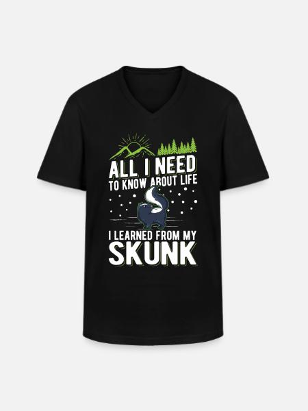 Skunk Spruch Stinktier - Männer-T-Shirt mit V-Ausschnitt - Schwarz
