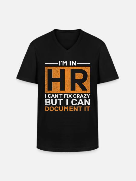 HR Manager Personalmanager - Männer-T-Shirt mit V-Ausschnitt - Schwarz