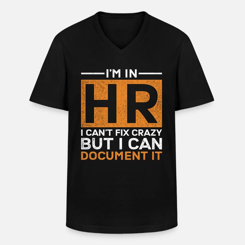 HR Manager Personalmanager - Männer-T-Shirt mit V-Ausschnitt - Schwarz