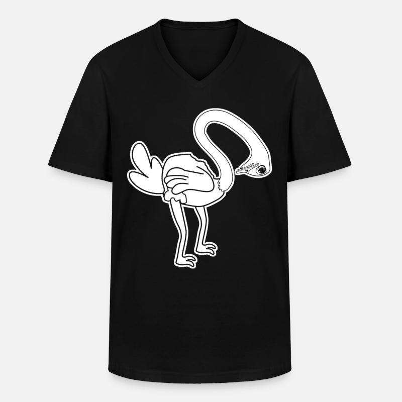 Funny Ostrich - Männer-T-Shirt mit V-Ausschnitt - Schwarz