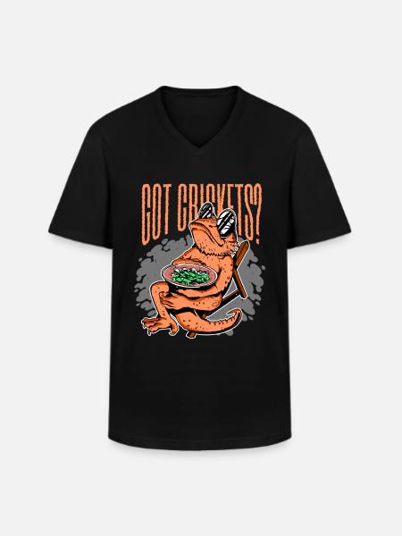 Bearded dragons got crickets? - Men's V-Neck T-Shirt - black