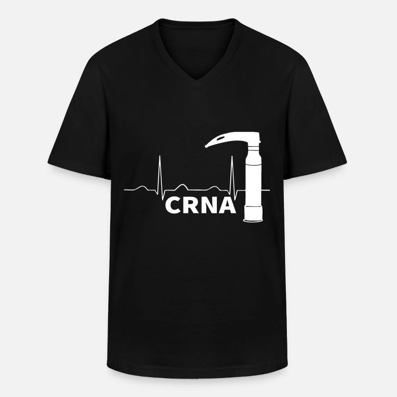 CRNA Anestesia Miller laringoscopio ECG tracing - Maglietta da uomo classica con scollo a V - nero