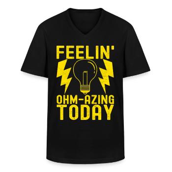 Electrician Electronics Technician - Men's V-Neck T-Shirt - black - Front - AI Model Male 178 dark (178cm)