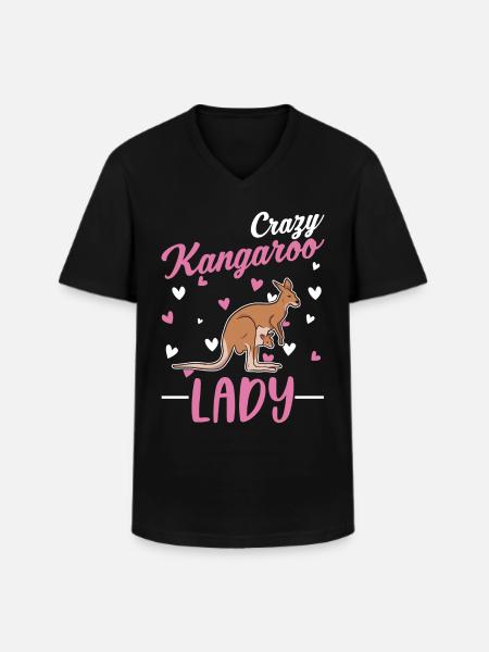 Crazy Kangaroo Woman - Men's V-Neck T-Shirt - black