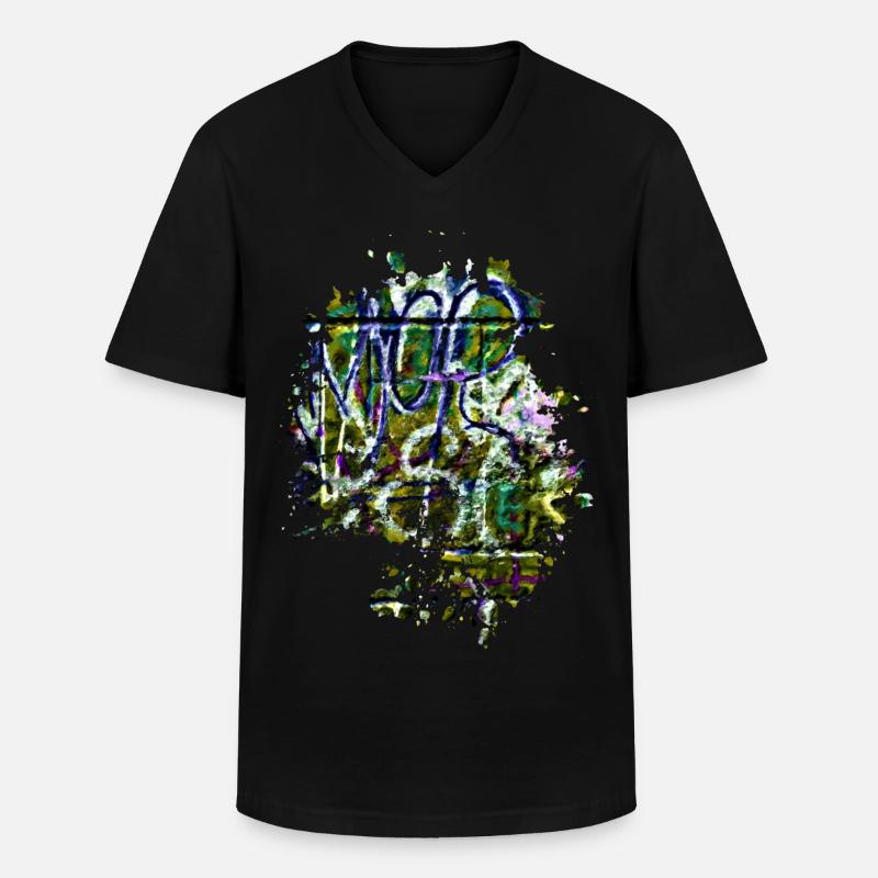 Graffiti - Männer-T-Shirt mit V-Ausschnitt - Schwarz