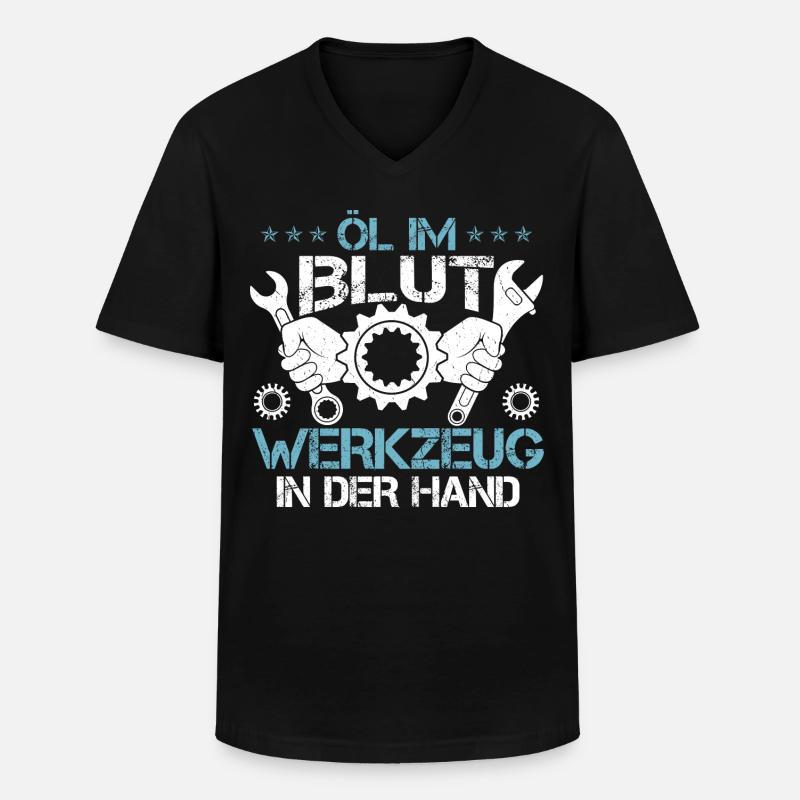 Öl Im Blut - Männer-T-Shirt mit V-Ausschnitt - Schwarz