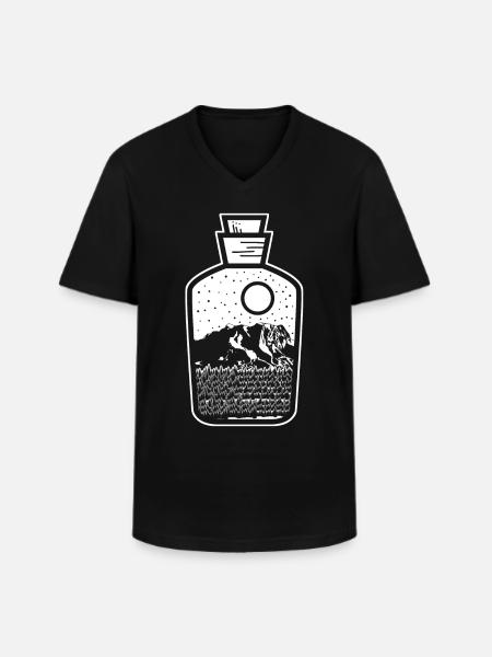 Zugspitze Bergwanderung - Männer-T-Shirt mit V-Ausschnitt - Schwarz