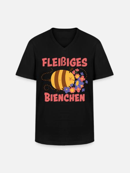 Fleißiges Bienchen - Männer-T-Shirt mit V-Ausschnitt - Schwarz