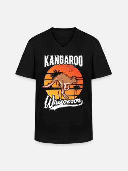 Känguru Flüsterer Australien Kangaroo - Männer-T-Shirt mit V-Ausschnitt - Schwarz