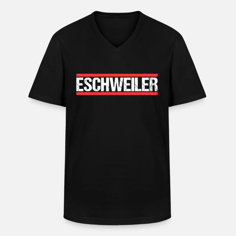Eschweilererin Eschweilerer Eschweiler - Männer-T-Shirt mit V-Ausschnitt - Schwarz