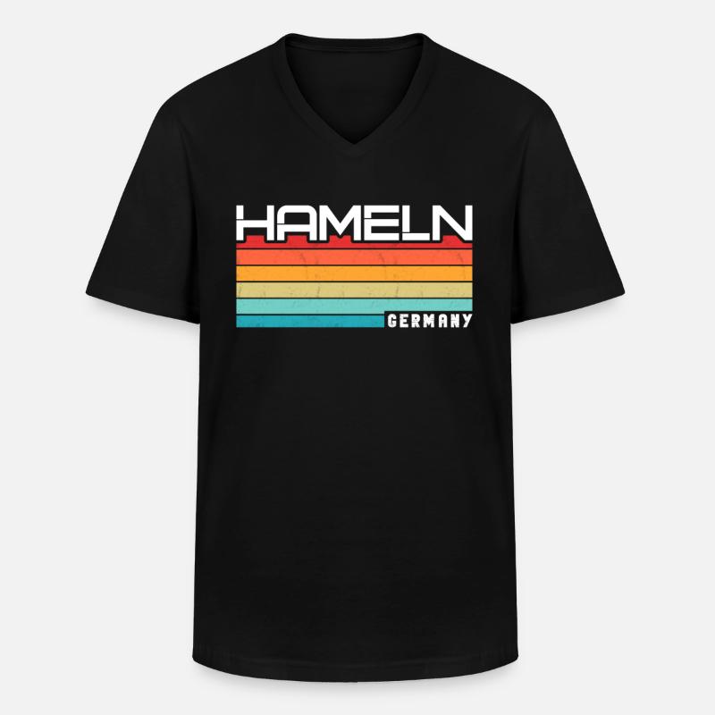 Hamelnerin Hamelner Hameln - Männer-T-Shirt mit V-Ausschnitt - Schwarz