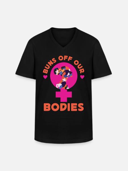 Feminist Bans Off Our Bodies - Männer-T-Shirt mit V-Ausschnitt - Schwarz