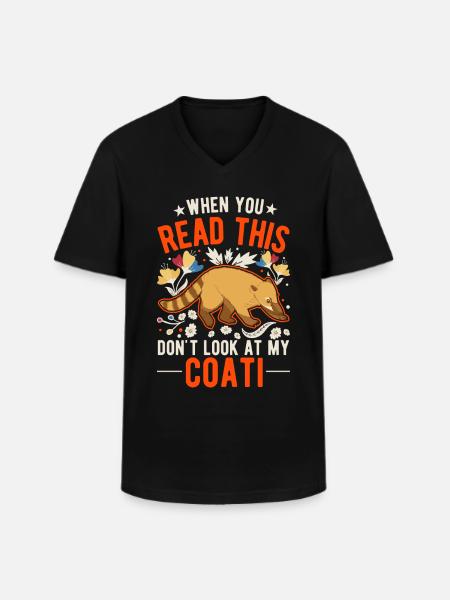 Nasenbär Geschenk Rüsselbär Coati - Männer-T-Shirt mit V-Ausschnitt - Schwarz