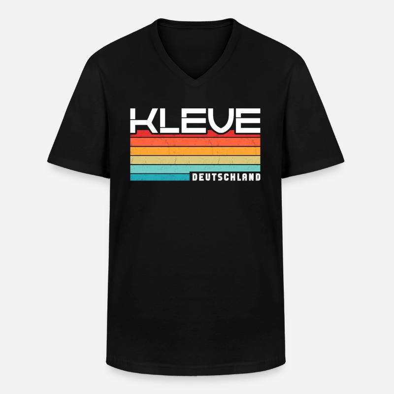 Kleverin Klever Kleve - Männer-T-Shirt mit V-Ausschnitt - Schwarz
