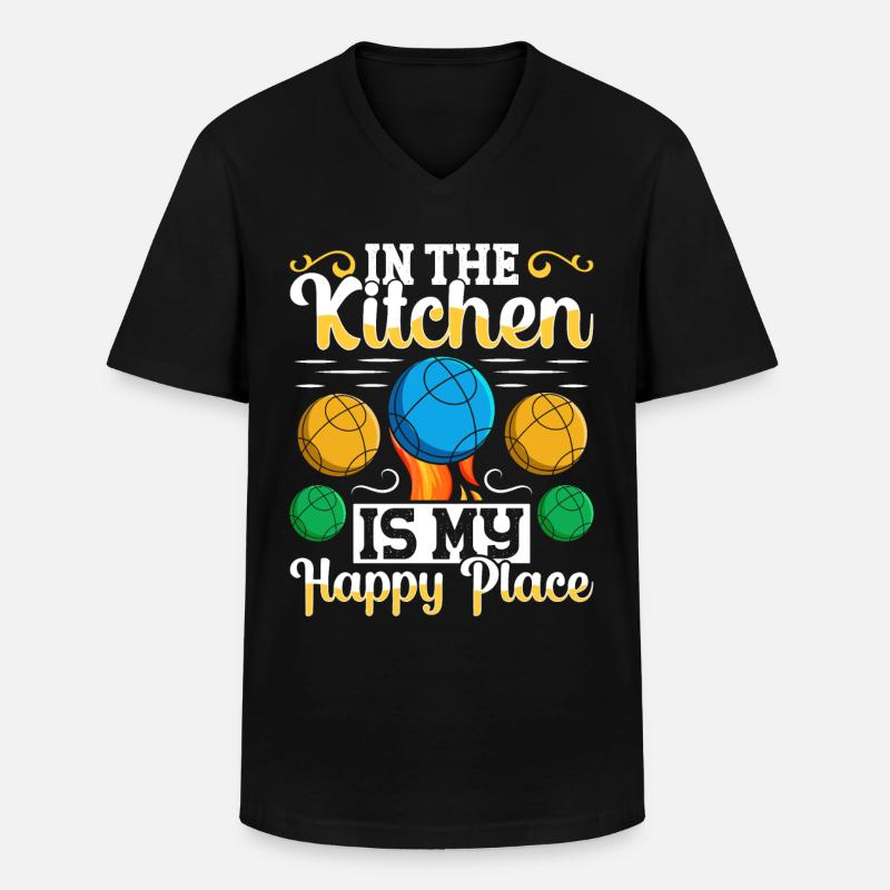 Funny Bocce Game - Männer-T-Shirt mit V-Ausschnitt - Schwarz