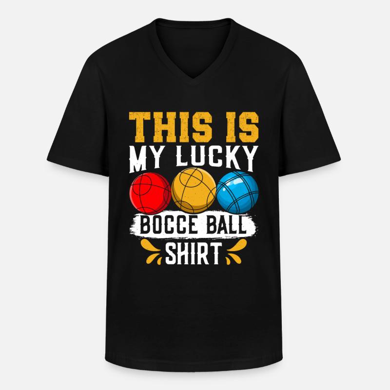 Funny Bocce Game - Männer-T-Shirt mit V-Ausschnitt - Schwarz
