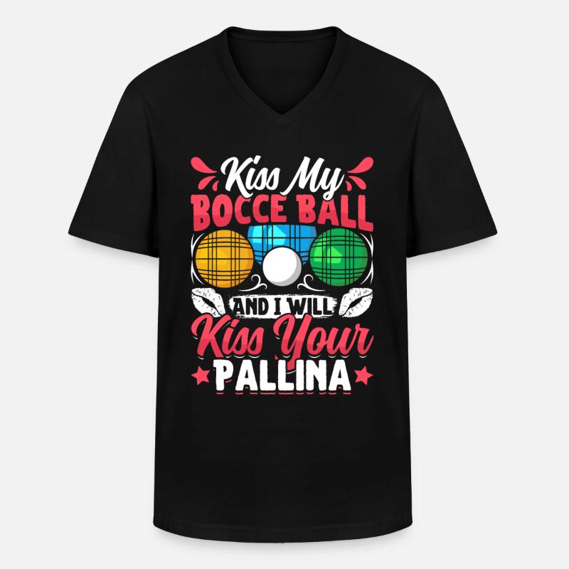 Funny Bocce Game - Männer-T-Shirt mit V-Ausschnitt - Schwarz