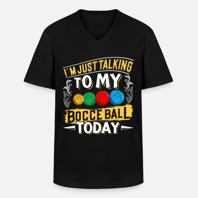 Funny Bocce Game - Männer-T-Shirt mit V-Ausschnitt - Schwarz
