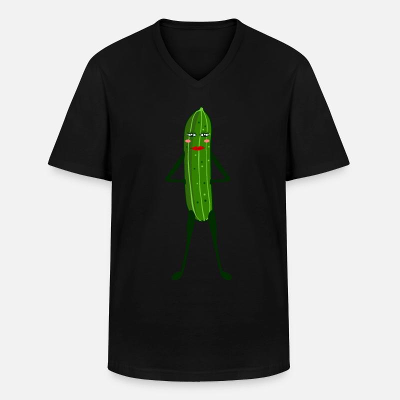 Concombre Modèle Concombre - T-shirt col V Homme - noir
