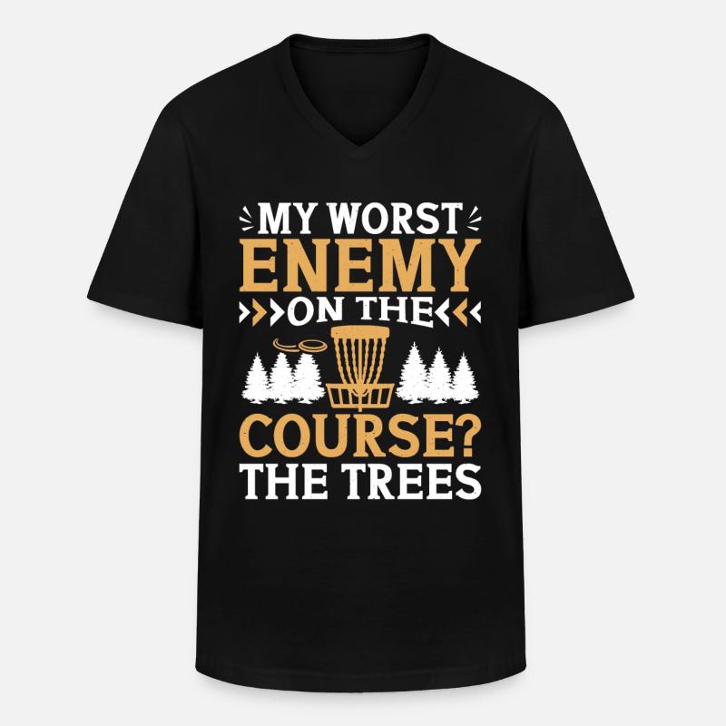 Let me play Discgolf - Männer-T-Shirt mit V-Ausschnitt - Schwarz