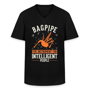 Cornemuses - T-shirt col V Homme - noir - Devant - AI Model Male 178 dark (178cm)