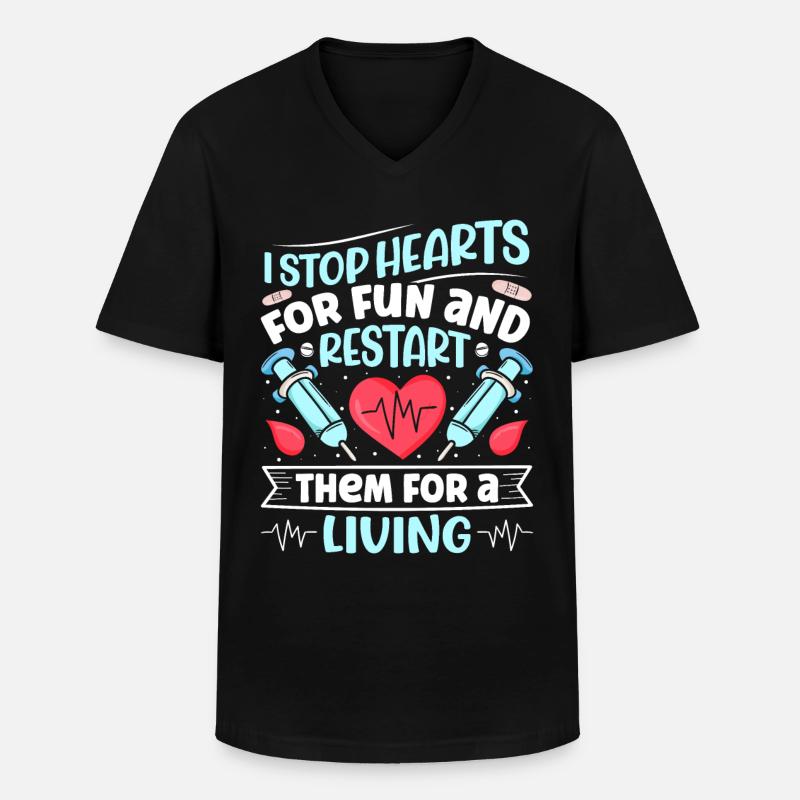 Nursing Assistent Design - Männer-T-Shirt mit V-Ausschnitt - Schwarz