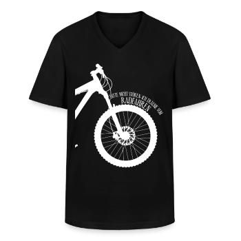 Radfahren Fahrrad Radfahrer Radsport - Männer-T-Shirt mit V-Ausschnitt - Schwarz - Vorne - AI Model Male 178 dark (178cm)