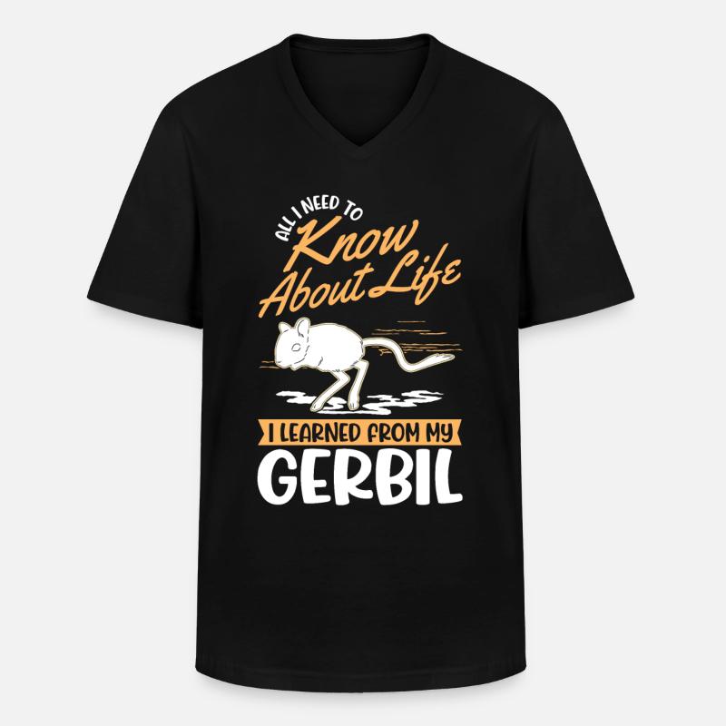 Gerbil Geschenk Rennratte Rennmaus - Männer-T-Shirt mit V-Ausschnitt - Schwarz