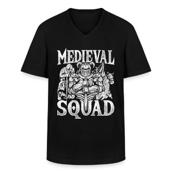 Mittelalterfest Mittelaltermarkt Medieval Squad - Männer-T-Shirt mit V-Ausschnitt - Schwarz - Vorne - AI Model Male 178 dark (178cm)