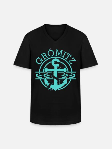 Grömitz Lübecker Bucht - Männer-T-Shirt mit V-Ausschnitt - Schwarz