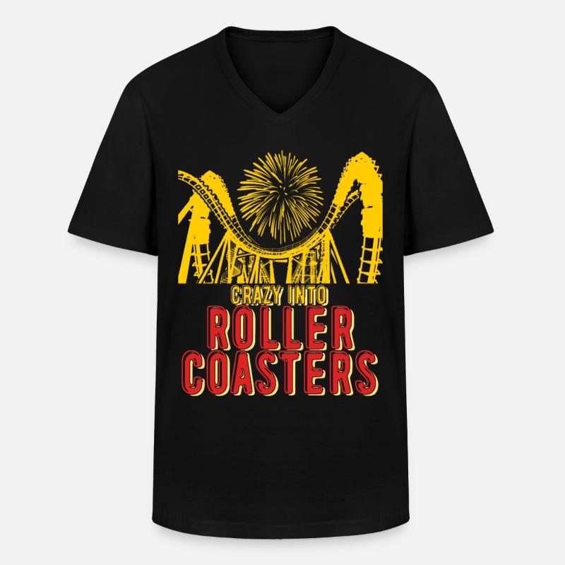 Achterbahn Freizeitpark Achterbahnfahrer - Männer-T-Shirt mit V-Ausschnitt - Schwarz
