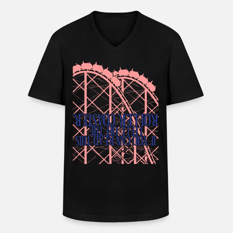 Achterbahn lustig Achterbahnfahrer - Männer-T-Shirt mit V-Ausschnitt - Schwarz