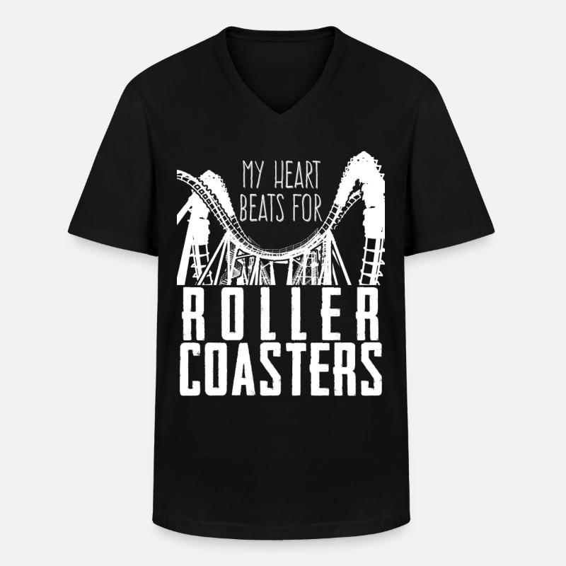 Achterbahnfahrer Achterbahn - Männer-T-Shirt mit V-Ausschnitt - Schwarz