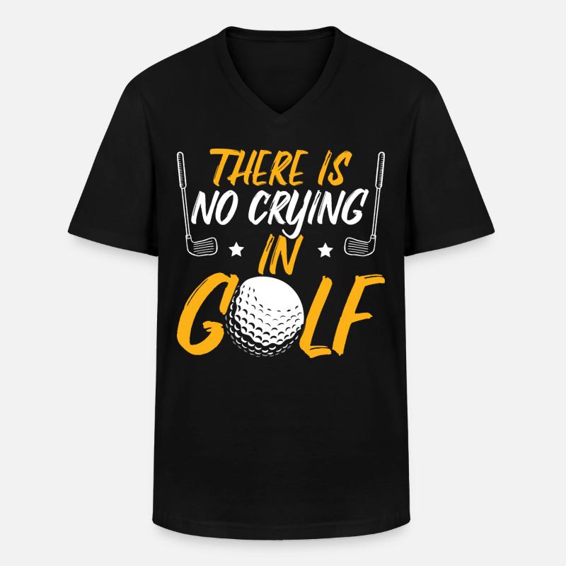 Beim Golf wird nicht geweint - Männer-T-Shirt mit V-Ausschnitt - Schwarz