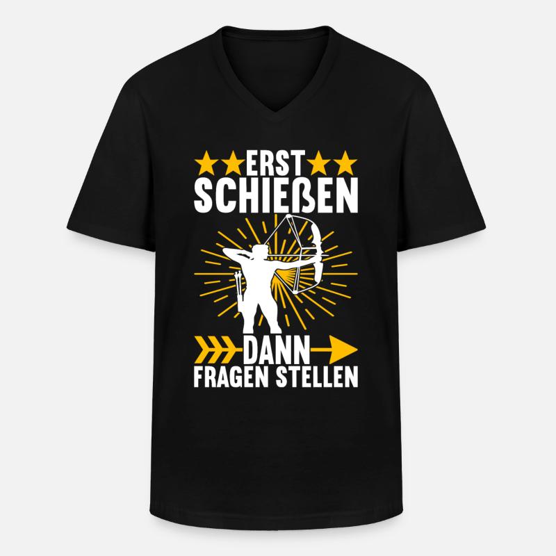 Bogenschießen Bogenschütze - Männer-T-Shirt mit V-Ausschnitt - Schwarz