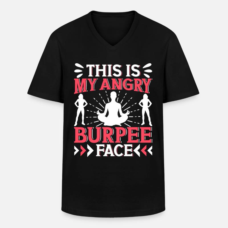 Burpees Übungen Workout - Männer-T-Shirt mit V-Ausschnitt - Schwarz