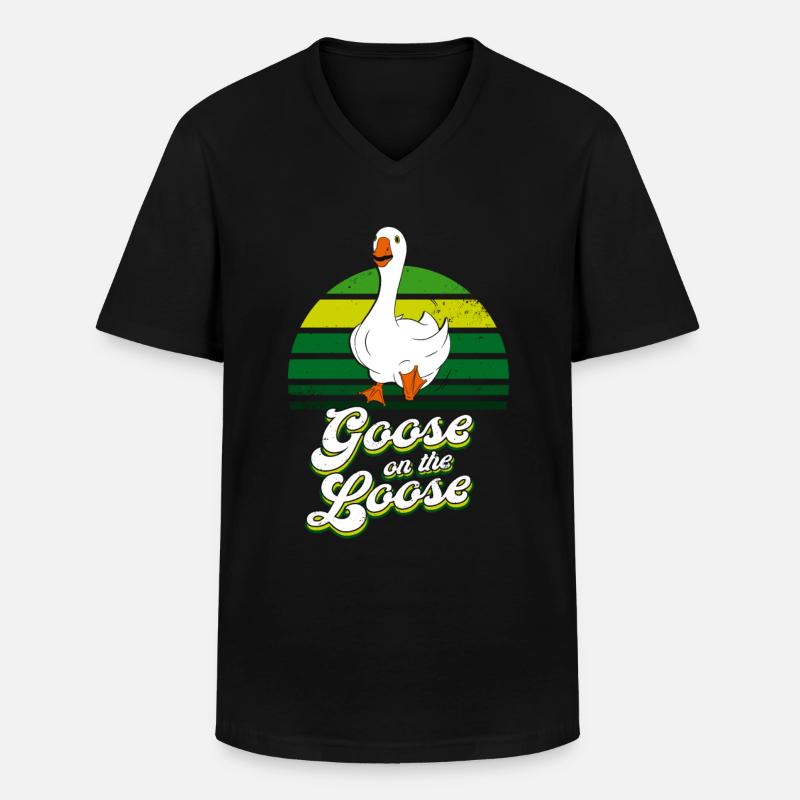 Lustige Gans Vogel Meme - Männer-T-Shirt mit V-Ausschnitt - Schwarz