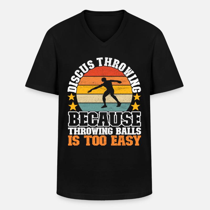 Discus thrower Discus throw - Men's V-Neck T-Shirt - black
