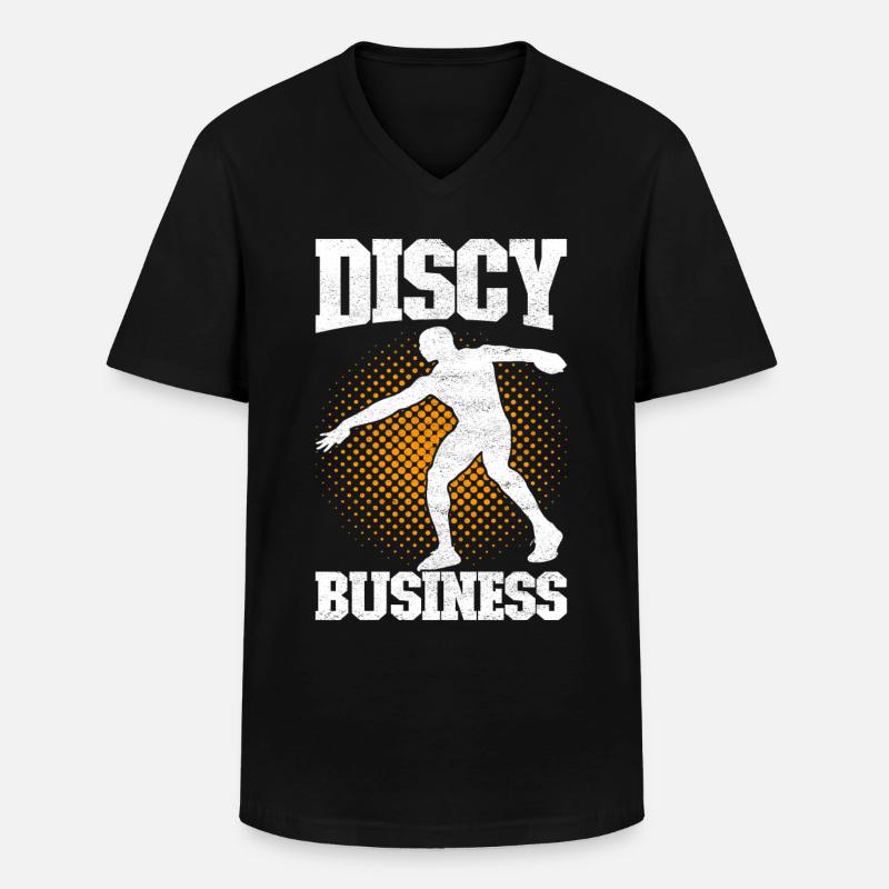 Discuswerfer Discuswurf - Männer-T-Shirt mit V-Ausschnitt - Schwarz