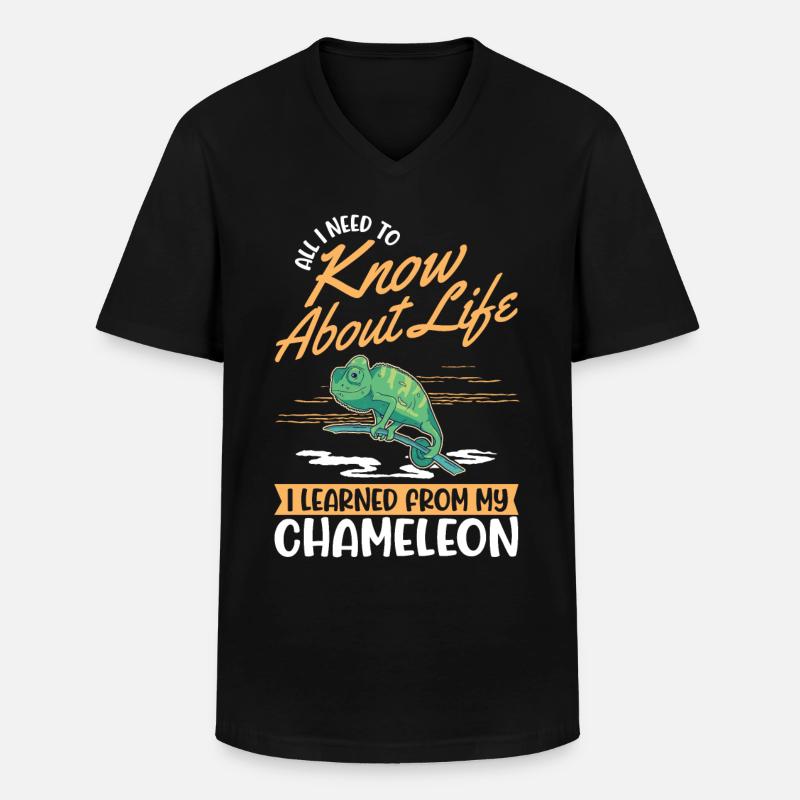 Chamäleon Geschenk Chameleon - Männer-T-Shirt mit V-Ausschnitt - Schwarz