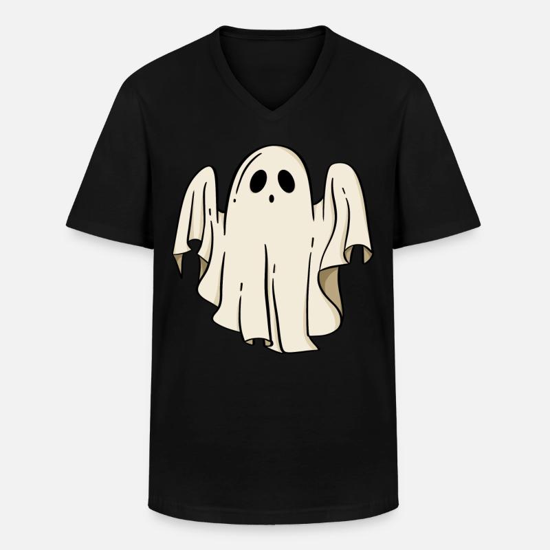 Geist Halloween - Männer-T-Shirt mit V-Ausschnitt - Schwarz
