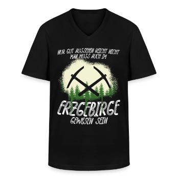Erzgebirge Urlaub Erzgebirger - Männer-T-Shirt mit V-Ausschnitt - Schwarz - Vorne - AI Model Male 178 dark (178cm)