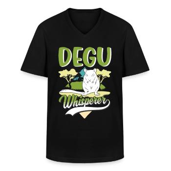 Degu Flüsterer Walddegu - Männer-T-Shirt mit V-Ausschnitt - Schwarz - Vorne - AI Model Male 178 dark (178cm)