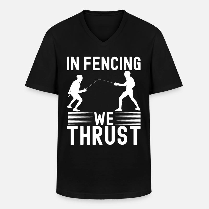 Fechten Fechtsport - Männer-T-Shirt mit V-Ausschnitt - Schwarz