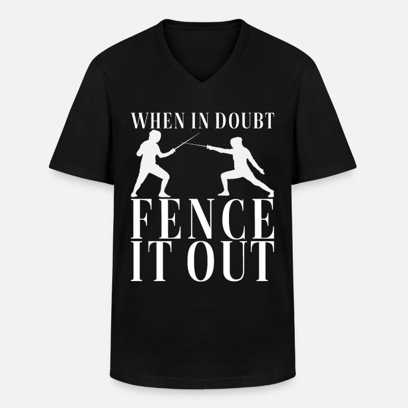 Fechten Fechtsport - Männer-T-Shirt mit V-Ausschnitt - Schwarz