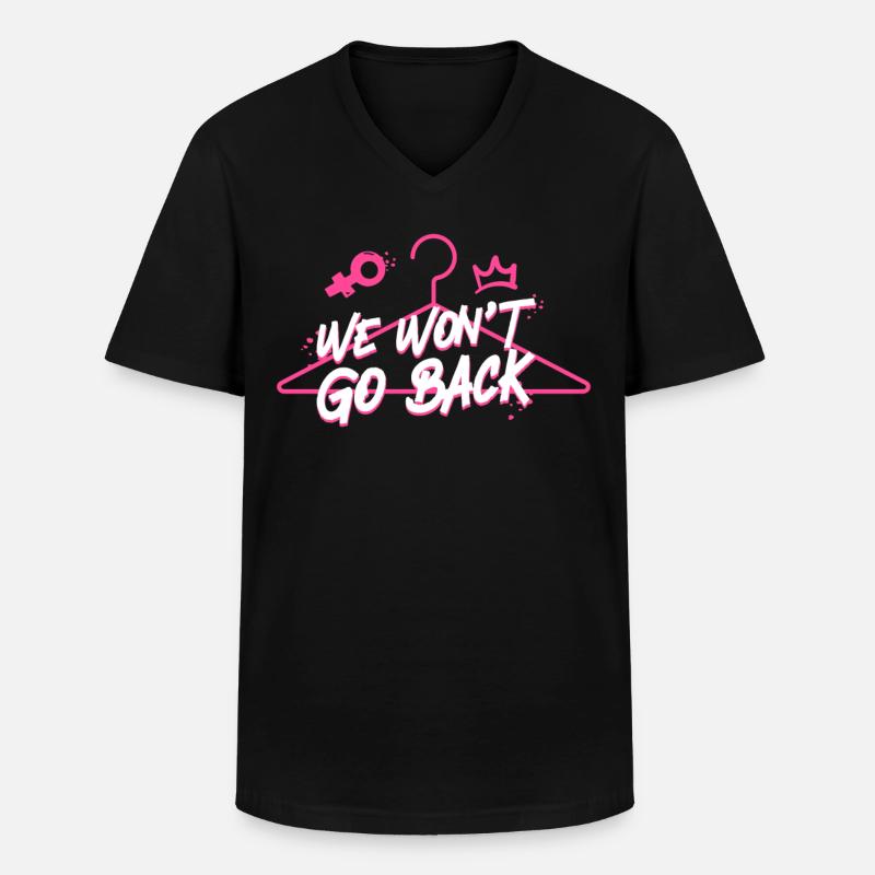 Feminist We Won't Go Back - Männer-T-Shirt mit V-Ausschnitt - Schwarz