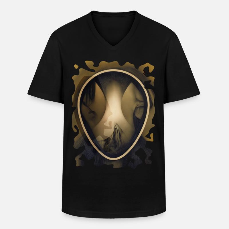 Oval G - Männer-T-Shirt mit V-Ausschnitt - Schwarz